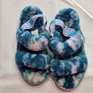 UGG Women's Oh Yeah Marble Slide Slipper - 1122555 Sz 8 Blue/ Purple/green